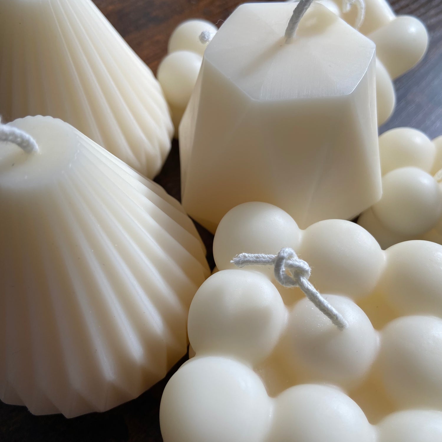 Ivory soy wax  sculptural candles